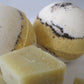 Cappuccino & Hazelnut Scented Bath Bombs with Handmade Soap Inside - 2 ct - Berwyn Betty's Bath & Body Shop