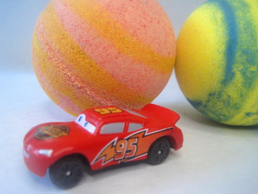 Cars Bath Bombs Party Pack (with Toys Inside) - 6 ct - Berwyn Betty's Bath & Body Shop