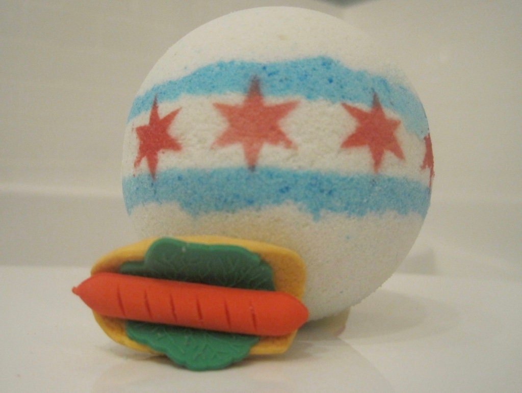 Chicago Flag Bath Bomb with Toy Inside - Berwyn Betty's Bath & Body Shop