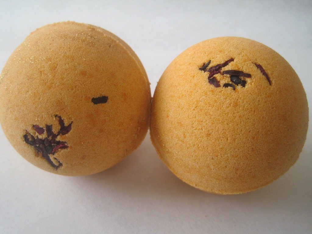 Cinnamon Orange & Clove Scented Bath Bombs with Handmade Soap Inside - 2 ct - Berwyn Betty's Bath & Body Shop