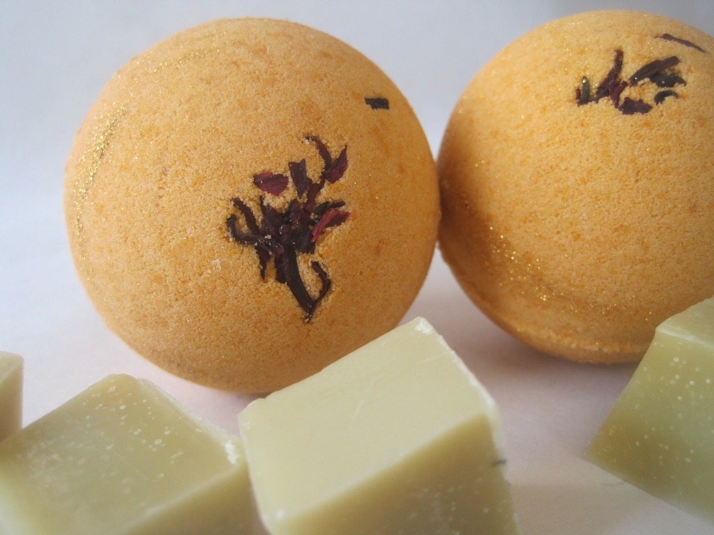 Cinnamon Orange & Clove Scented Bath Bombs with Handmade Soap Inside - 2 ct - Berwyn Betty's Bath & Body Shop