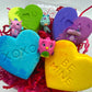 Conversation Heart Kids Bath Bomb Gift Box with Cute Creature Mini Figure Toys Inside - 4 ct - Berwyn Betty's Bath & Body Shop