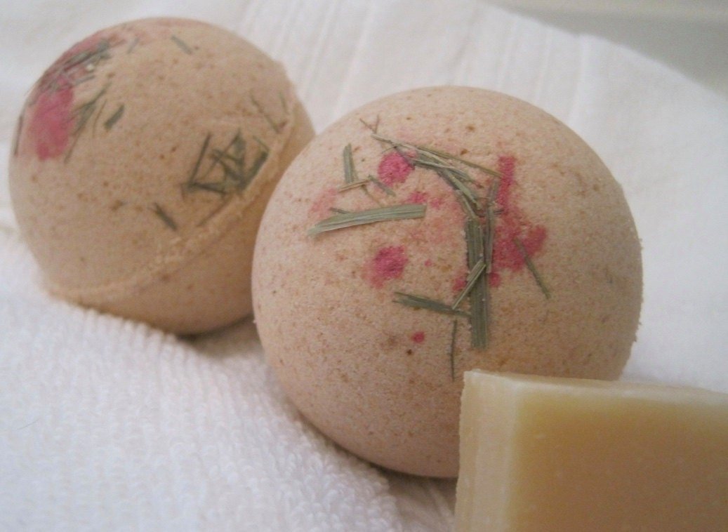 Fig & Brown Sugar Scented Bath Bombs with Handmade Soap Inside - 2 ct - Berwyn Betty's Bath & Body Shop