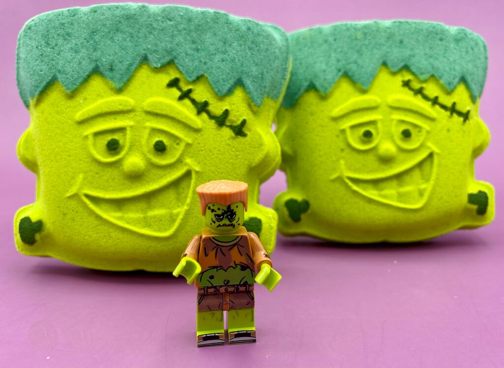 Frankenstein Bath Bomb with Frankenstein Minifigure Inside