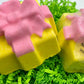 Gift Box with Bow Bath Bomb with Wooden Necklace Inside (Yellow / Pink) - Berwyn Betty's Bath & Body Shop