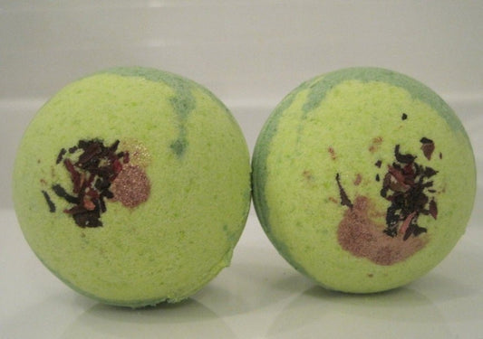 Green Aloe & Clover Scented Bath Bombs with Handmade Soap Inside - 2 ct - Berwyn Betty's Bath & Body Shop