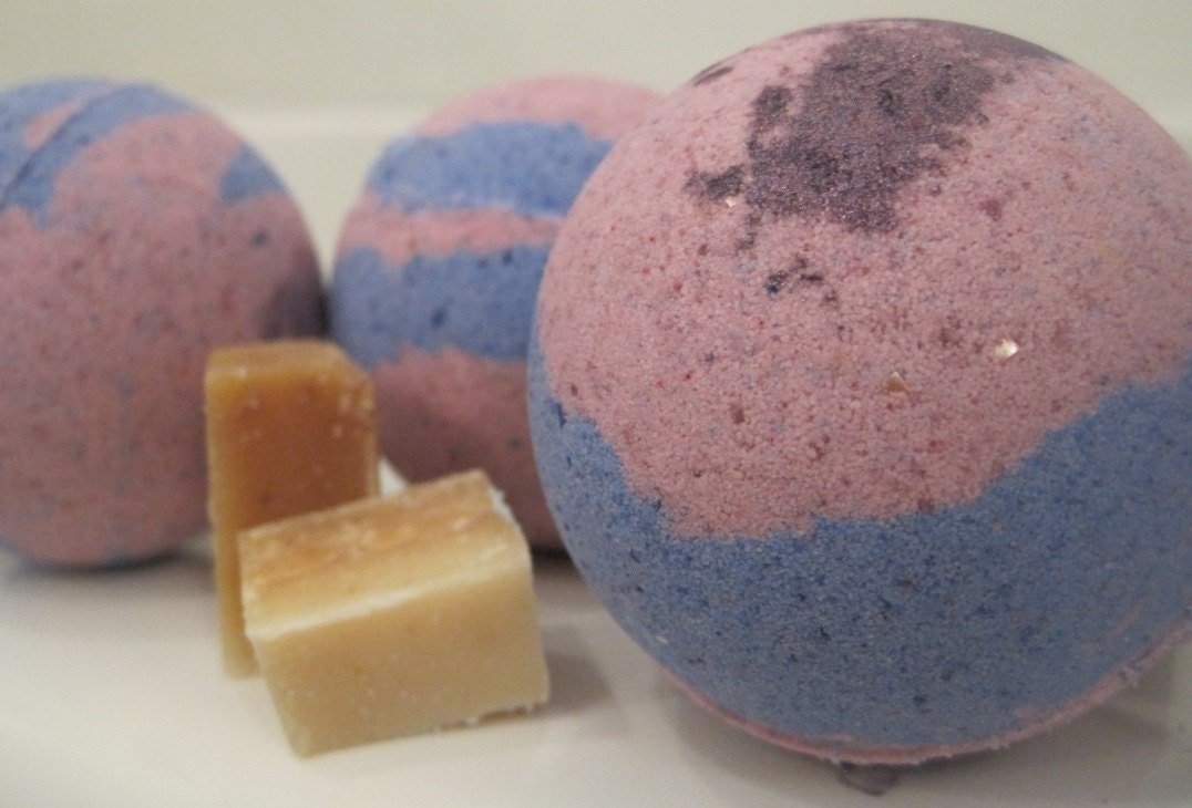 Guavaberry Goji Scented Bath Bombs with Handmade Soap Inside - 2 ct - Berwyn Betty's Bath & Body Shop