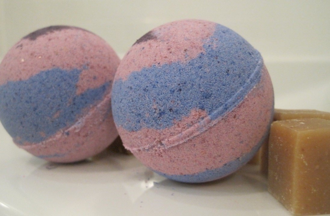 Guavaberry Goji Scented Bath Bombs with Handmade Soap Inside - 2 ct - Berwyn Betty's Bath & Body Shop