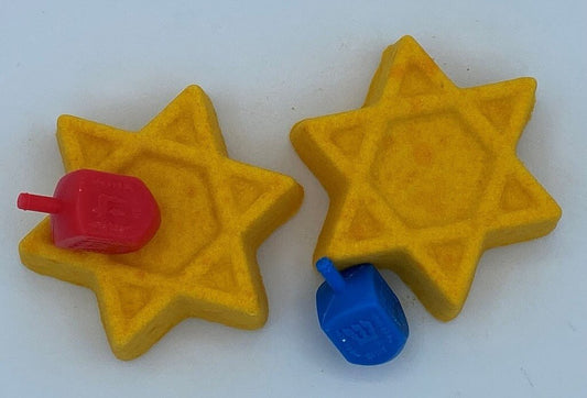 Hanukkah Star Bath Bomb with Toy Dreidel Inside - Berwyn Betty's Bath & Body Shop