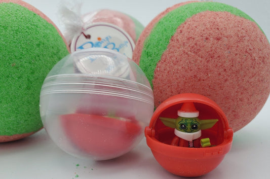 Holiday Bath Bomb with Holiday Child Toy Inside - Berwyn Betty's Bath & Body Shop