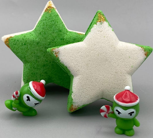 Holiday Ninja Star Bath Bomb with Toy Ninja Inside - Berwyn Betty's Bath & Body Shop