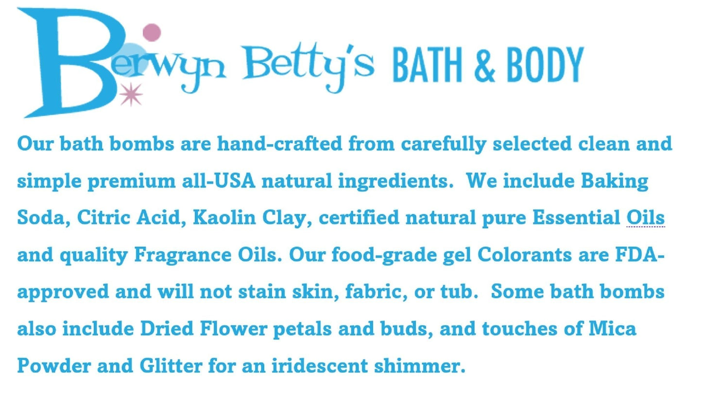 Holiday Star Bath Bomb with Christmas Finger Popper Inside - Berwyn Betty's Bath & Body Shop