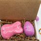 Bunny and Egg Bath Bombs with Toy Jewelry Inside