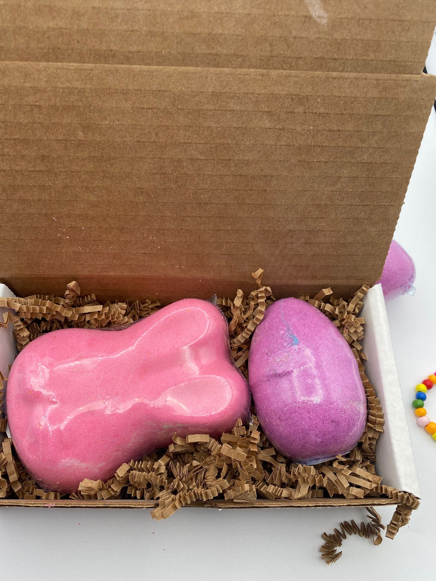 Bunny and Egg Bath Bombs with Toy Jewelry Inside
