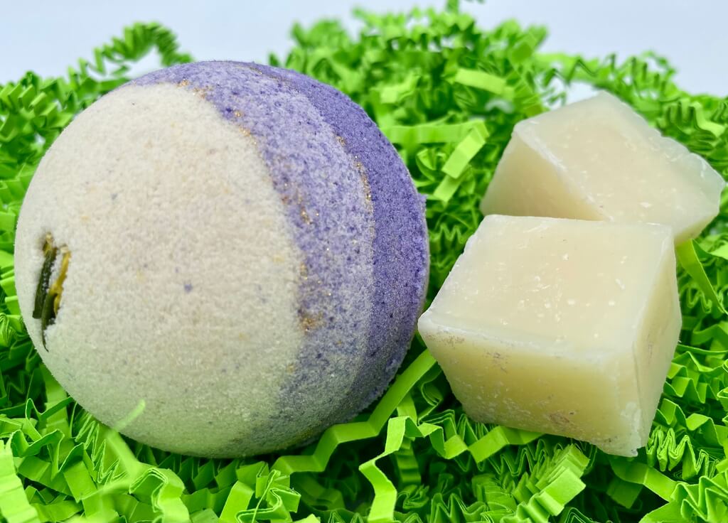 Hyacinth Scented Bath Bombs with Handmade Soap Inside - 2 ct - Berwyn Betty's Bath & Body Shop