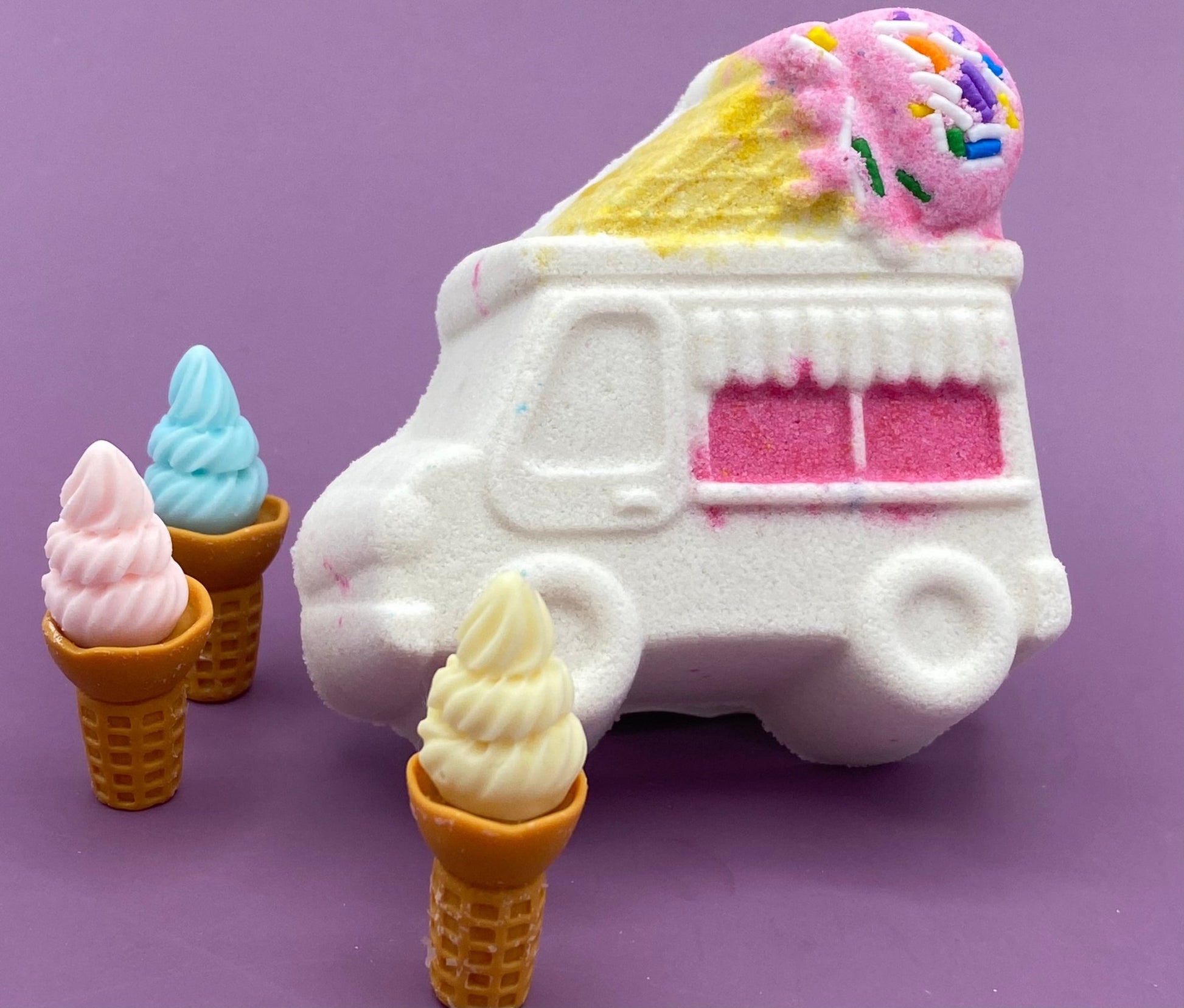 Ice Cream Truck Bath Bomb with Toy Inside - Berwyn Betty's Bath & Body Shop