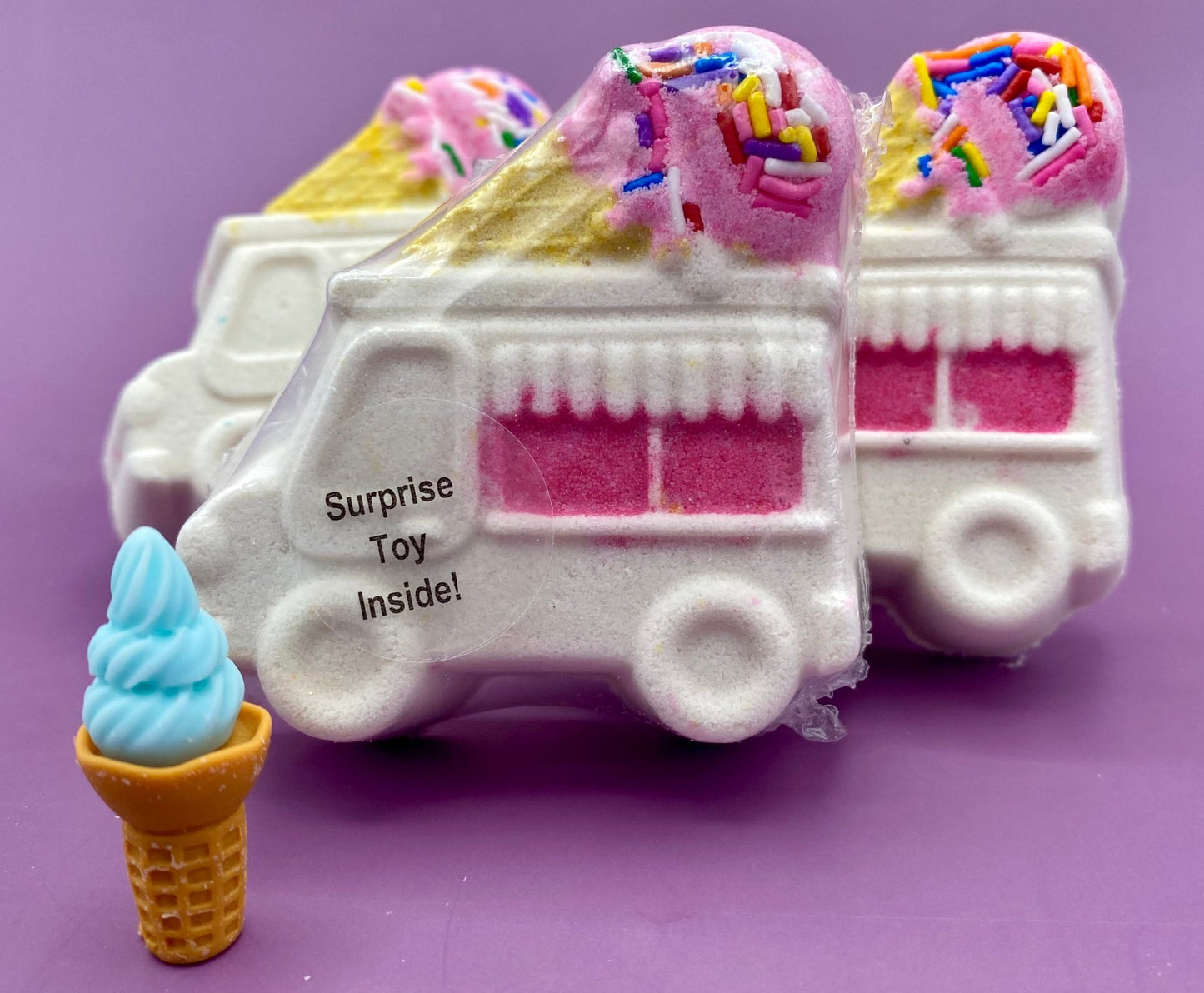 Ice Cream Truck Bath Bomb with Toy Inside - Berwyn Betty's Bath & Body Shop