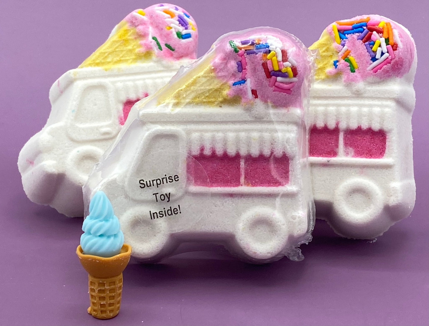 Ice Cream Truck Bath Bomb with Toy Inside - Berwyn Betty's Bath & Body Shop