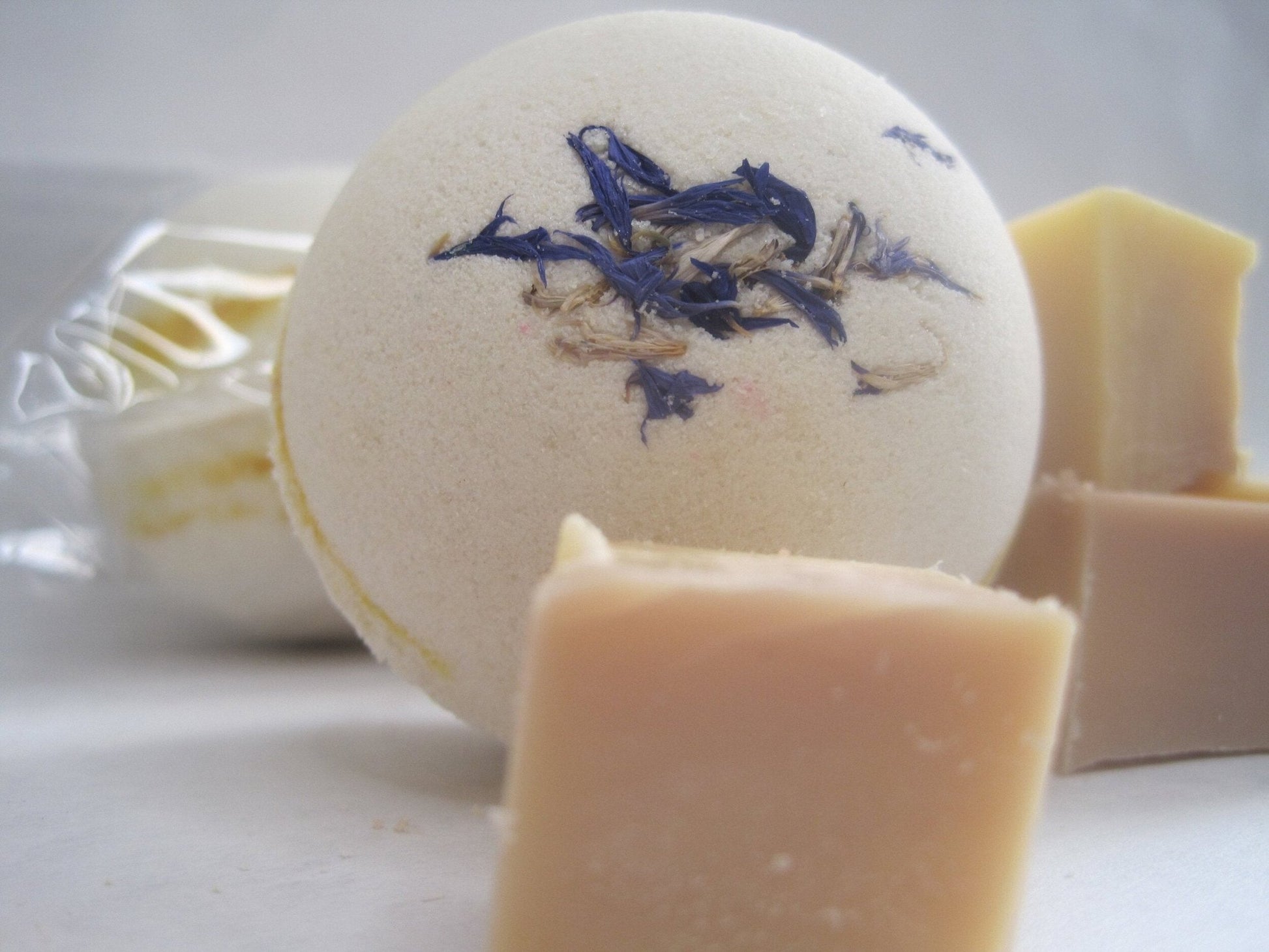 Jasmine Scented Bath Bombs with Handmade Soap Inside - 2 ct - Berwyn Betty's Bath & Body Shop