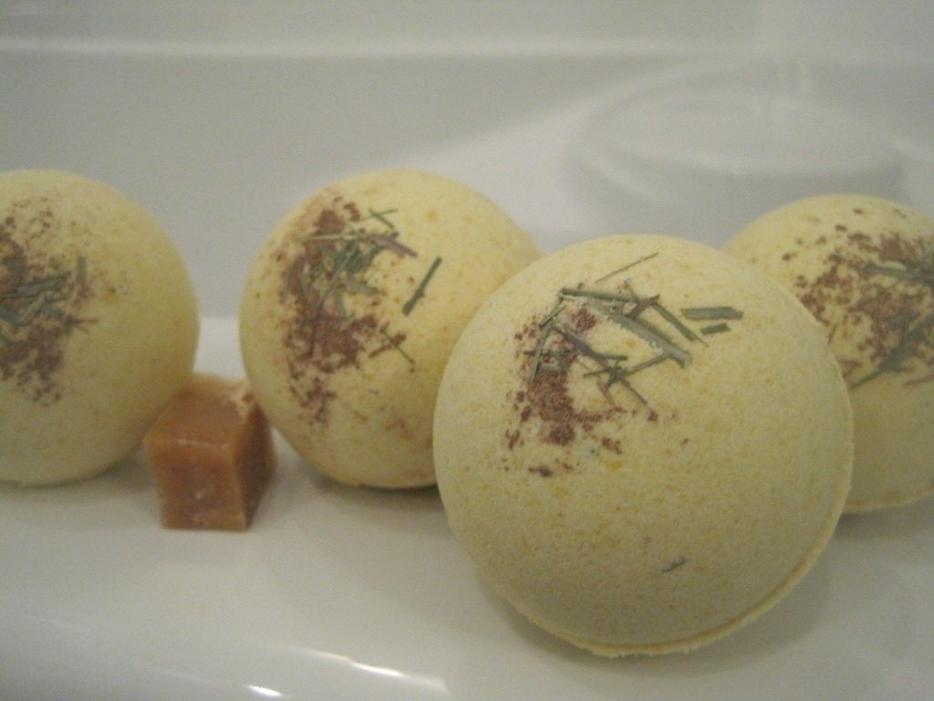 Lemongrass Scented Bath Bombs with Handmade Soap Inside - 2 ct - Berwyn Betty's Bath & Body Shop