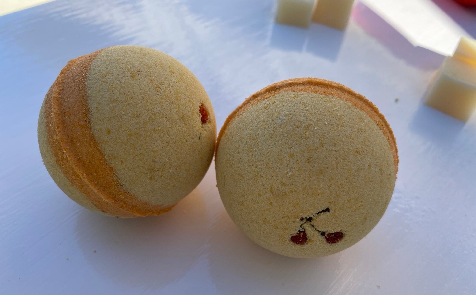 Maple Pumpkin Scented Bath Bombs with Handmade Soap Inside - 2 ct - Berwyn Betty's Bath & Body Shop