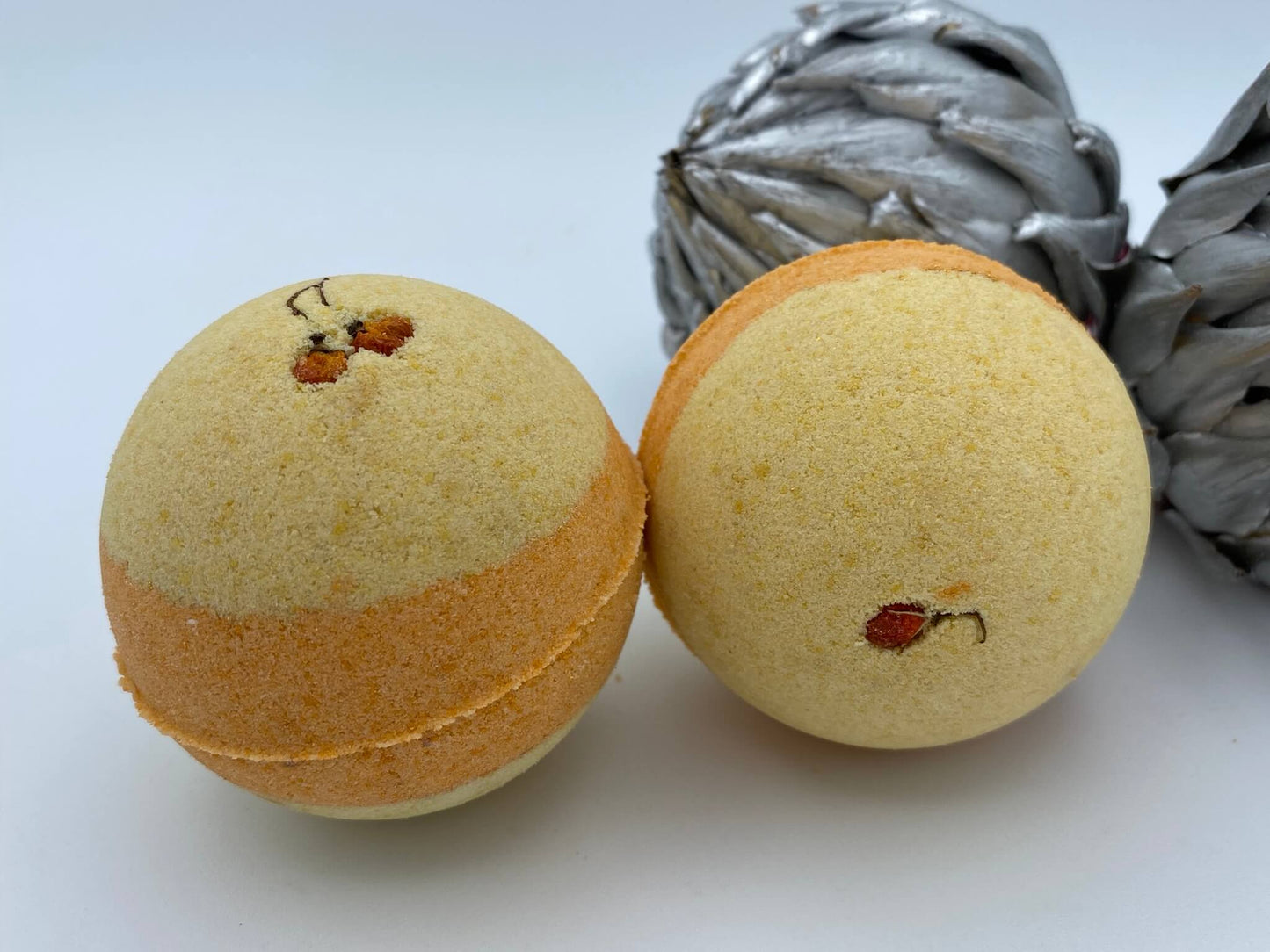 Maple Pumpkin Scented Bath Bombs with Handmade Soap Inside - 2 ct - Berwyn Betty's Bath & Body Shop