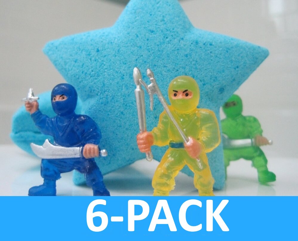 Ninja Star Bath Bombs Party Pack (with Toys Inside) - 6 ct - Berwyn Betty's Bath & Body Shop