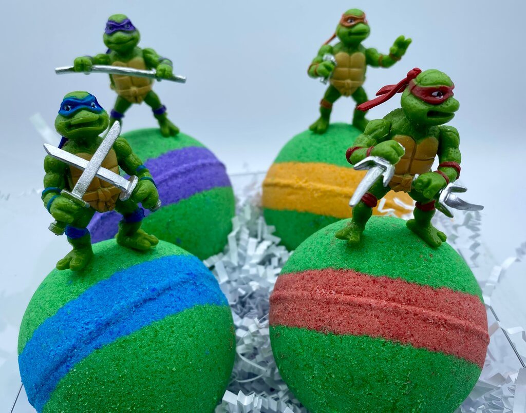 Ninja Turtle Kids Bath Bombs Gift Box with Toys Inside - 4 ct