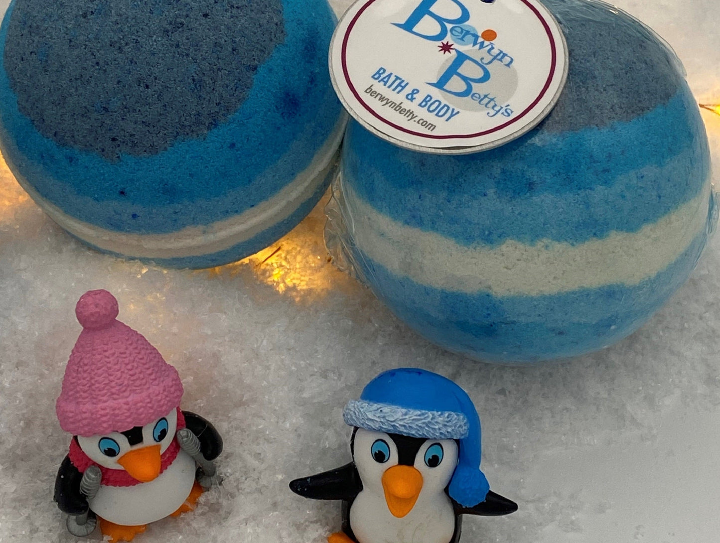 Penguin Bath Bomb with Toy Inside - Berwyn Betty's Bath & Body Shop