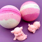 Piggy Bath Bomb with Pig Toy Inside - Berwyn Betty's Bath & Body Shop