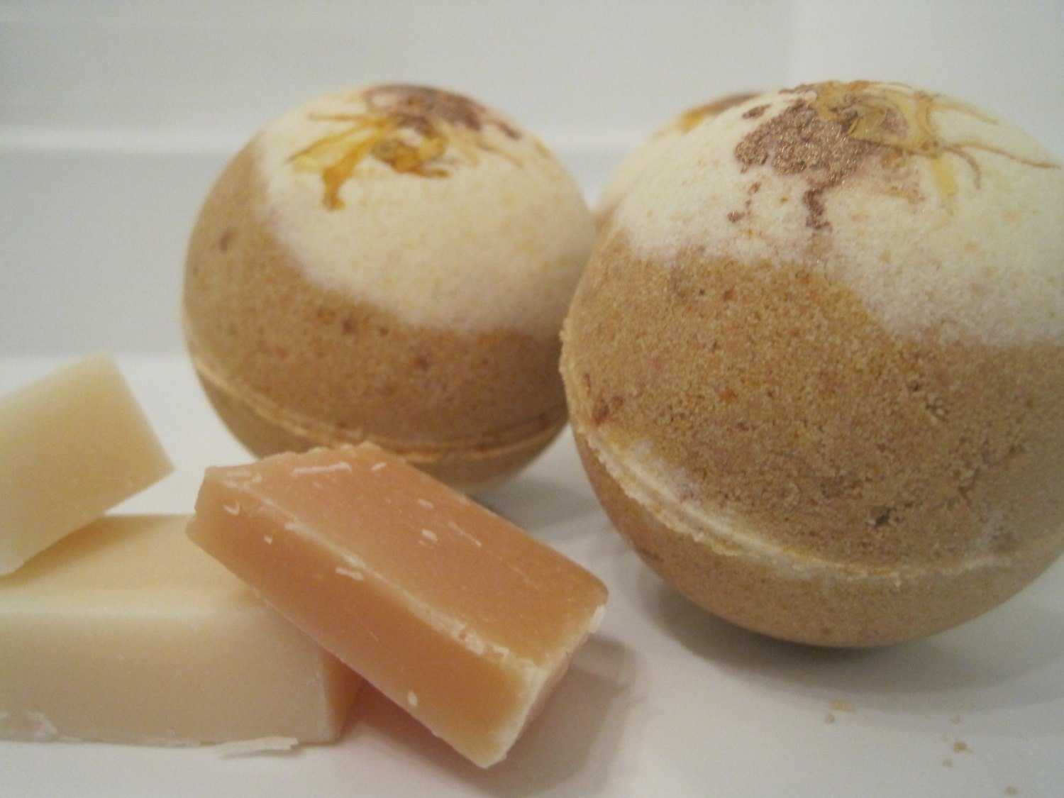 Pineapple & Coconut Scented Bath Bombs with Handmade Soap Inside- 2 ct - Berwyn Betty's Bath & Body Shop