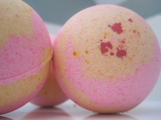 Pink Grapefruit Scented Bath Bombs with Handmade Soap Inside - 2 ct - Berwyn Betty's Bath & Body Shop