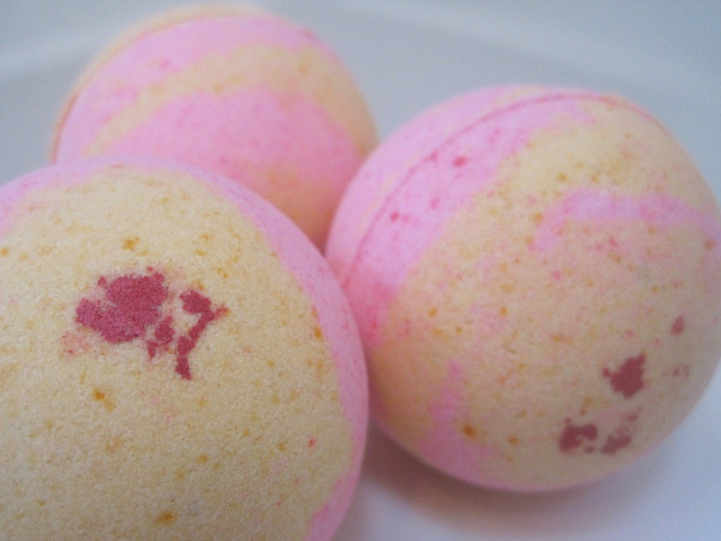 Pink Grapefruit Scented Bath Bombs with Handmade Soap Inside - 2 ct - Berwyn Betty's Bath & Body Shop