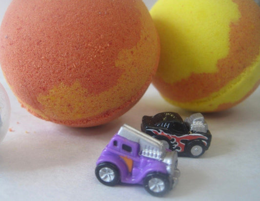 Racing Car Bath Bombs with Toy Inside - 2 ct - Berwyn Betty's Bath & Body Shop