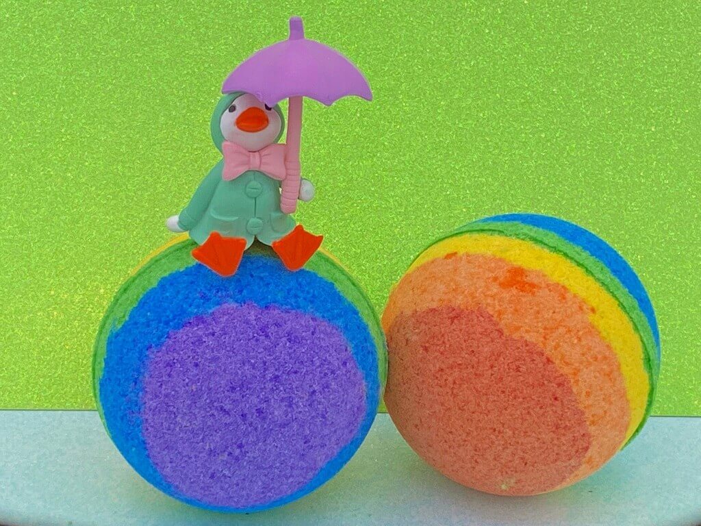 Rainbow Duck Bath Bomb with Toy Inside - Berwyn Betty's Bath & Body Shop
