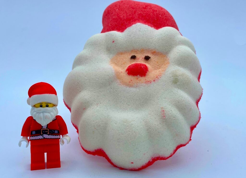 Santa Face Bath Bomb with Santa Minifigure Inside - Berwyn Betty's Bath & Body Shop