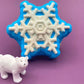Snowflake Bath Bomb with Polar Bear Figure Inside - Berwyn Betty's Bath & Body Shop