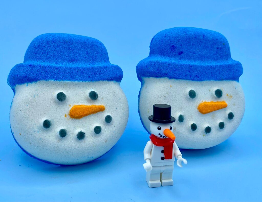 Snowman Face Bath Bomb with Snowman Minifigure Inside - Berwyn Betty's Bath & Body Shop