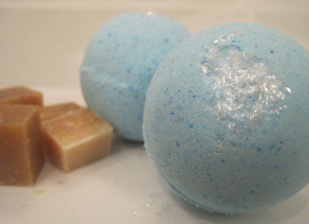 Sparkling Snowflake Bath Bombs with Handmade Soap Inside - 2 ct - Berwyn Betty's Bath & Body Shop