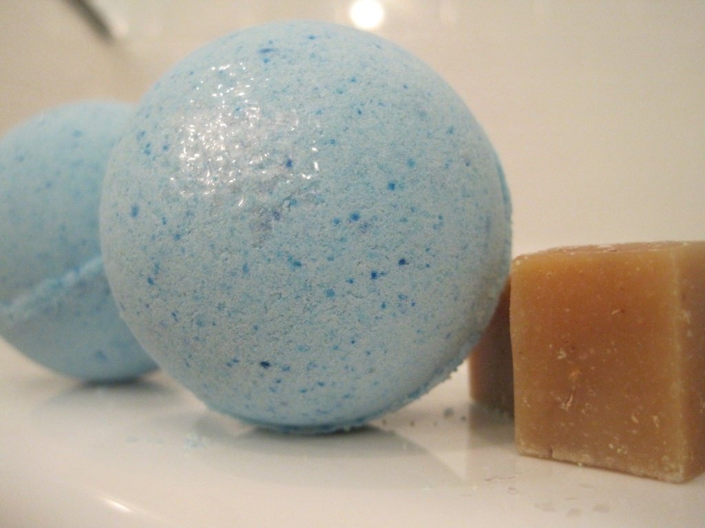 Sparkling Snowflake Bath Bombs with Handmade Soap Inside - 2 ct - Berwyn Betty's Bath & Body Shop