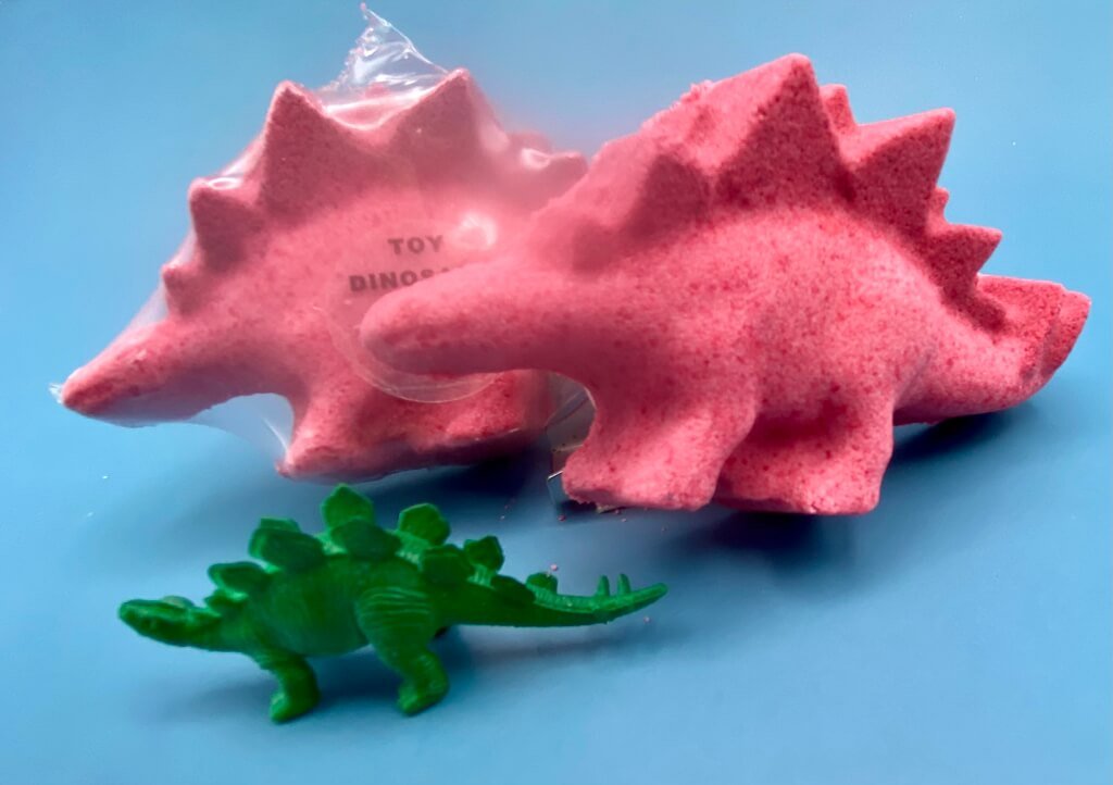 Stegosaurus Dinosaur Bath Bomb with Dinosaur Toy Inside - Berwyn Betty's Bath & Body Shop