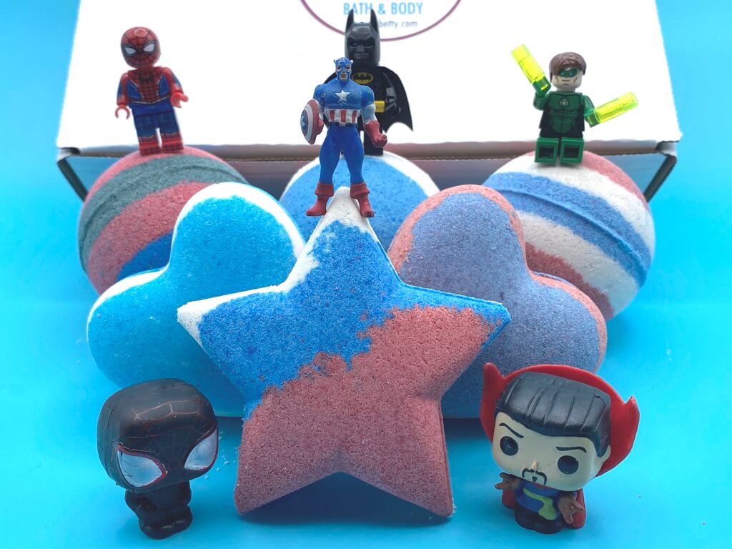 SUPERHERO Kids Bath Bomb Collection 6 ct
