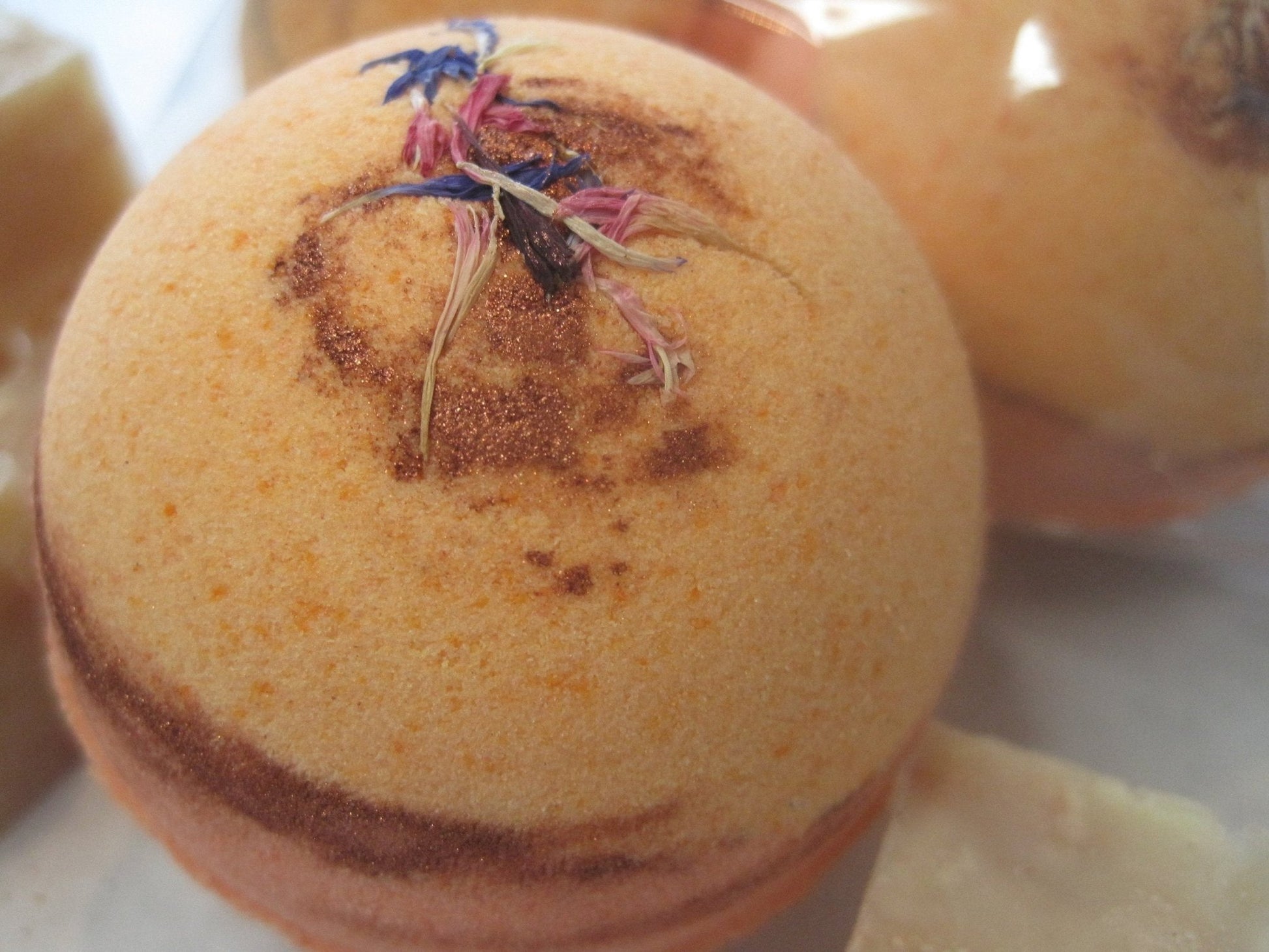 Sweet Orange Scented Bath Bombs with Handmade Soap Inside - 2 ct - Berwyn Betty's Bath & Body Shop