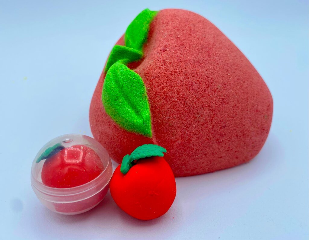 Teacher’s Apple Bath Bomb with Apple Eraser Inside - Berwyn Betty's Bath & Body Shop