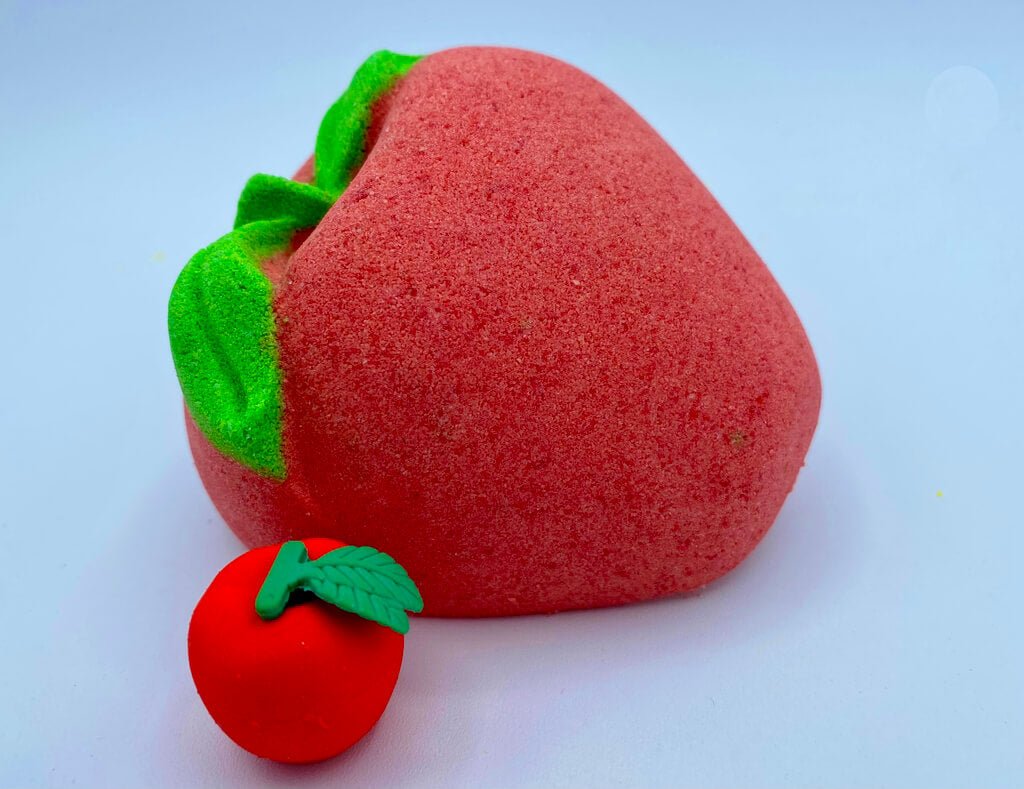 Teacher’s Apple Bath Bomb with Apple Eraser Inside - Berwyn Betty's Bath & Body Shop