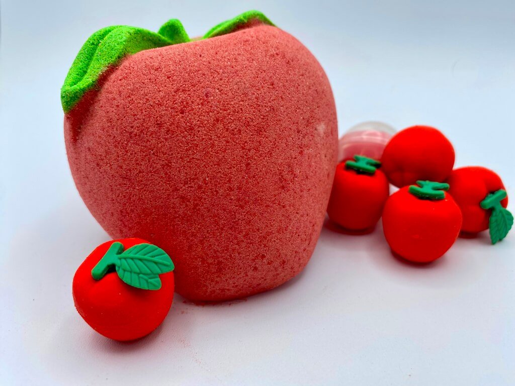 Teacher’s Apple Bath Bomb with Apple Eraser Inside - Berwyn Betty's Bath & Body Shop