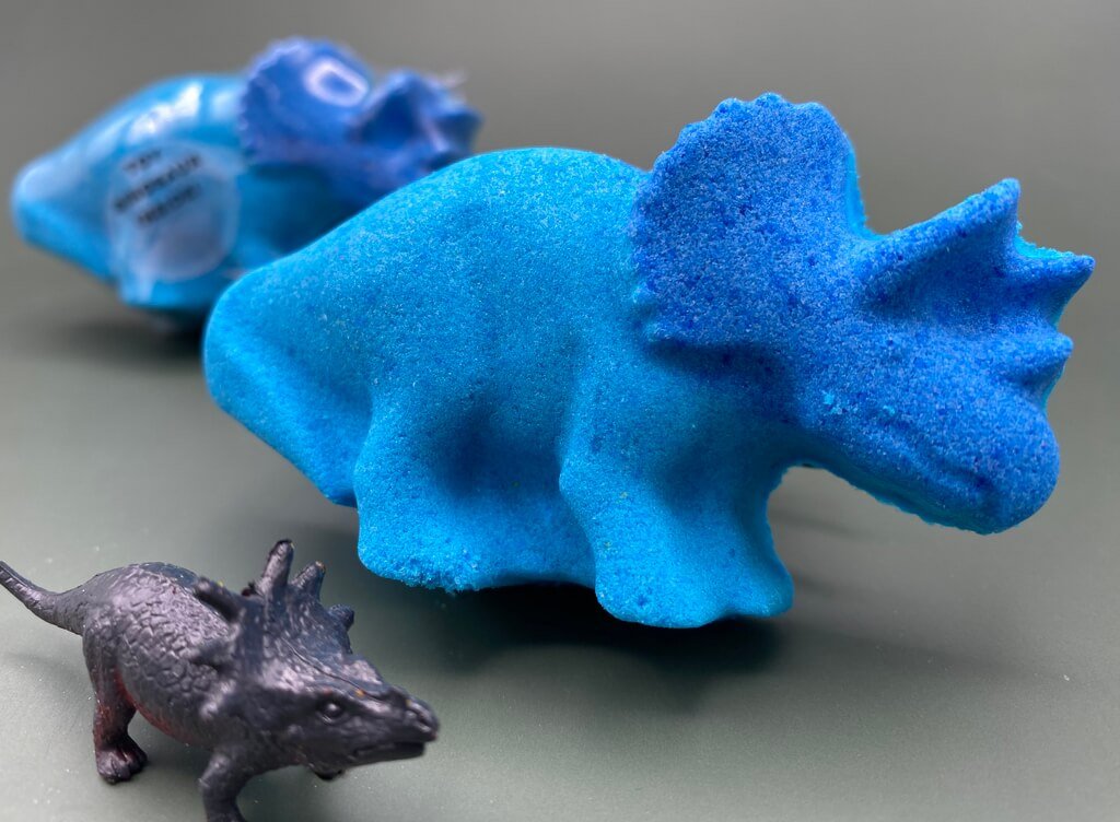 Triceratops Dinosaur Bath Bomb with Dinosaur Toy Inside - Berwyn Betty's Bath & Body Shop