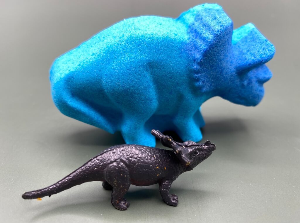 Triceratops Dinosaur Bath Bomb with Dinosaur Toy Inside - Berwyn Betty's Bath & Body Shop