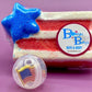 USA Flag Bath Bomb with USA Pin Inside - Berwyn Betty's Bath & Body Shop